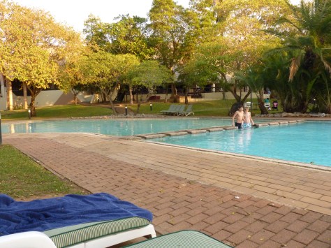 The pool area at Sanbonani