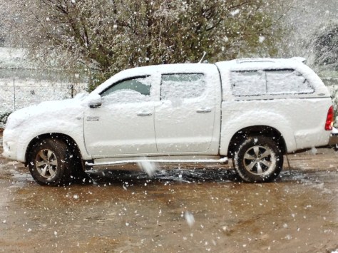 Snow scenes at De Lande - Koos's vehicle