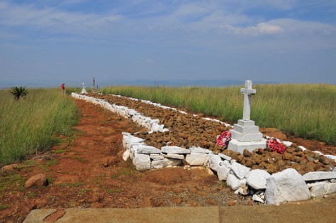 Many British dead were buried in the trenches that were dug before the battle
