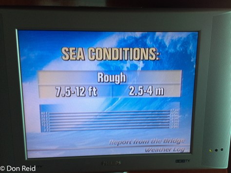 Ship's position and conditions (roughest day)