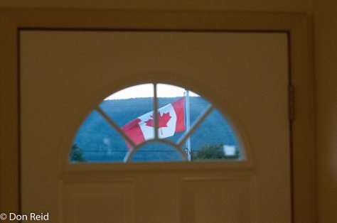 Through a motel door....