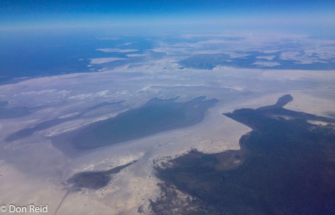 Makgadikgadi Pans from the air