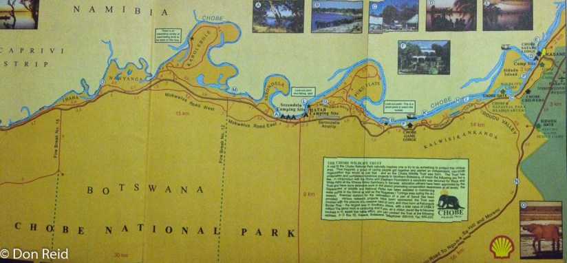 Map of the Riverfront section of Chobe