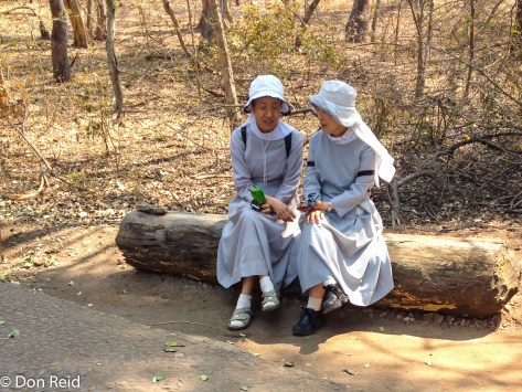 Asian Nuns enjoying Victoria Falls