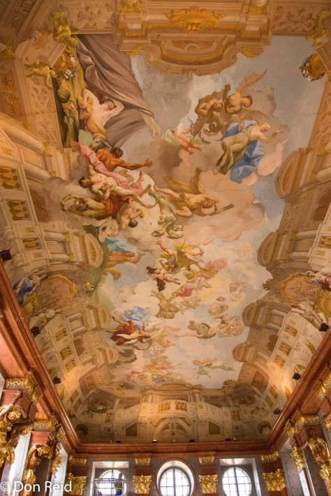 Melk Abbey - one of the highly decorated ceilings