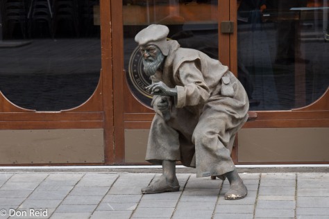 Bratislava old town. Another quirky statue
